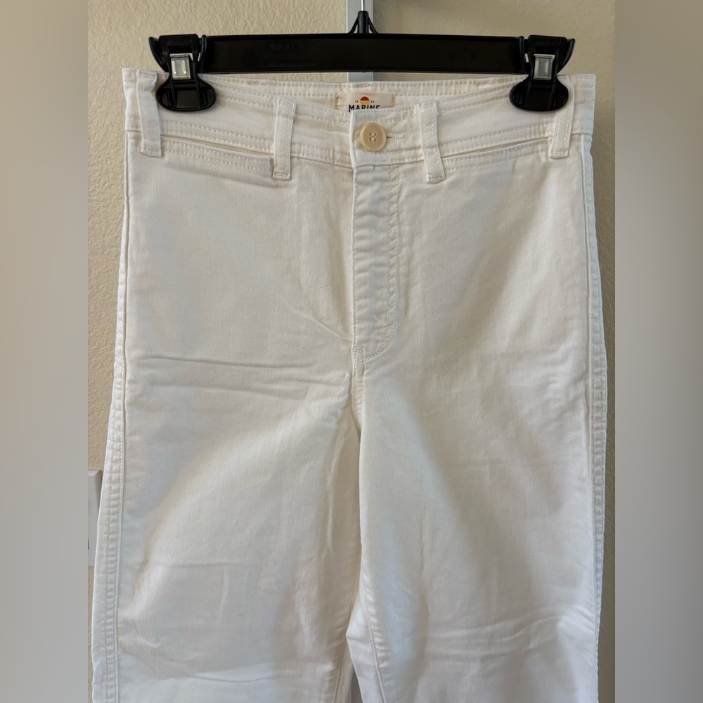 Marine Layer Bridget Slim Wide Leg Crop in White - Size 2 - Picture 5 of 5